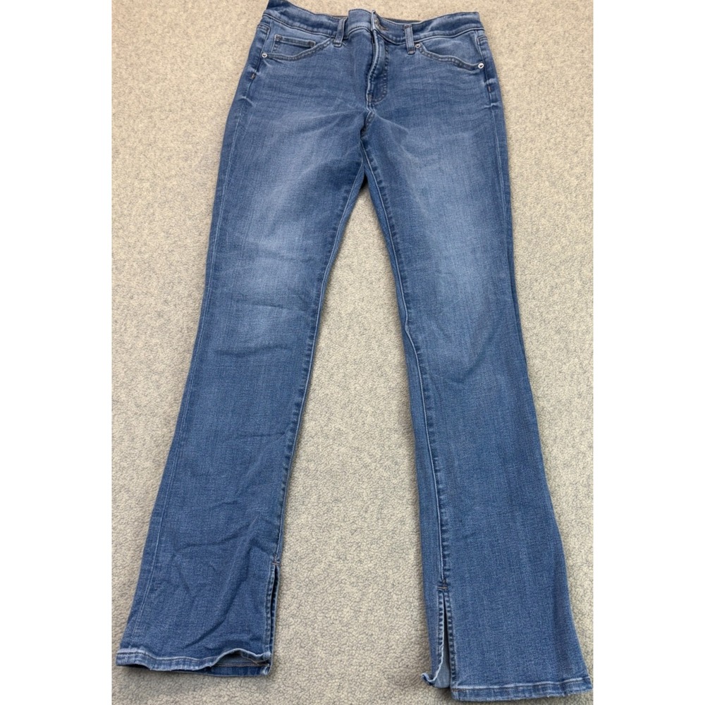 Express Womens Skyscraper Slight Flare Jeans Blue Denim Mid-Rise Hyper Stretch 8